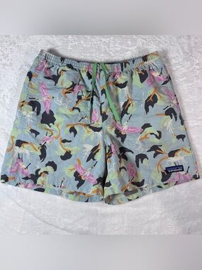 Patagonia Baggies XS Bird Heron Print Outdoor Shorts